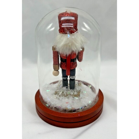 Nutcracker 5" Waterless Snow Globe~Glass Dome w Wood Base~ Christmas Decoration - Picture 3 of 8
